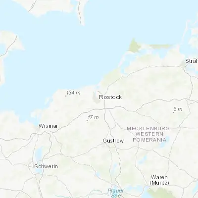 Map showing location of Rostock (54.088700, 12.140490)