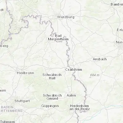 Map showing location of Rot am See (49.250000, 10.016670)