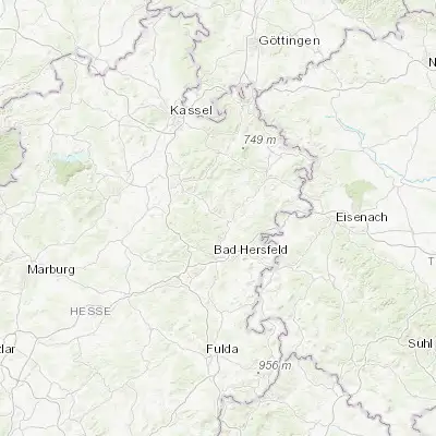 Map showing location of Rotenburg an der Fulda (50.995560, 9.728380)