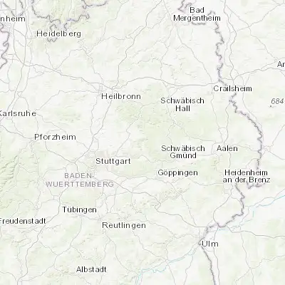 Map showing location of Rudersberg (48.885150, 9.529270)