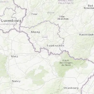 Map showing location of Saarbrücken (49.232620, 7.009820)