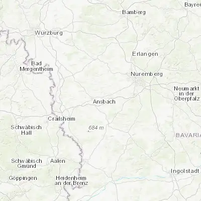 Map showing location of Sachsen bei Ansbach (49.289990, 10.659710)
