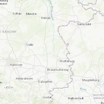 Map showing location of Sassenburg (52.516670, 10.633330)