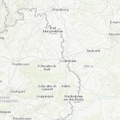 Map showing location of Satteldorf (49.169530, 10.079570)