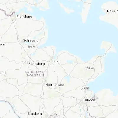 Map showing location of Schönkirchen (54.333330, 10.233330)