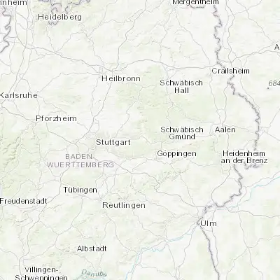 Map showing location of Schorndorf (48.805370, 9.527210)