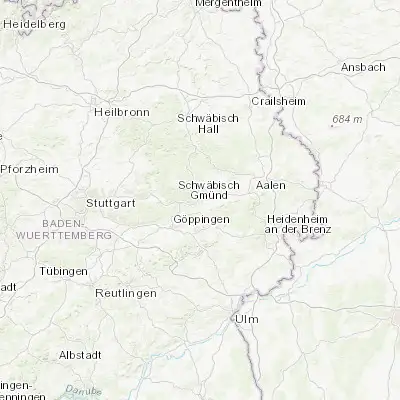 Map showing location of Schwäbisch Gmünd (48.799470, 9.798090)