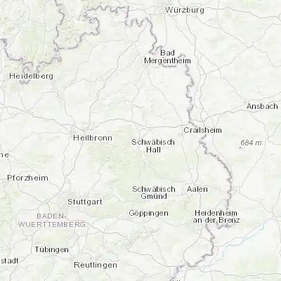 Map showing location of Schwäbisch Hall (49.111270, 9.739080)
