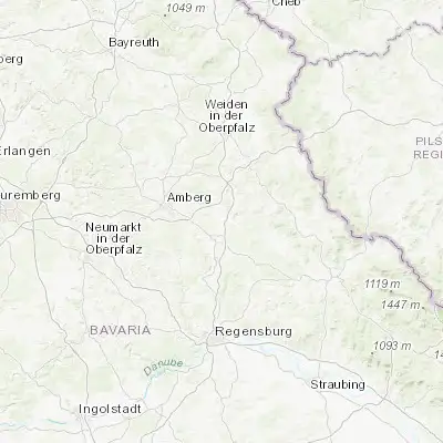 Map showing location of Schwarzenfeld (49.387740, 12.134840)