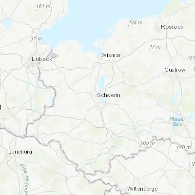 Map showing location of Schwerin (53.629370, 11.413160)