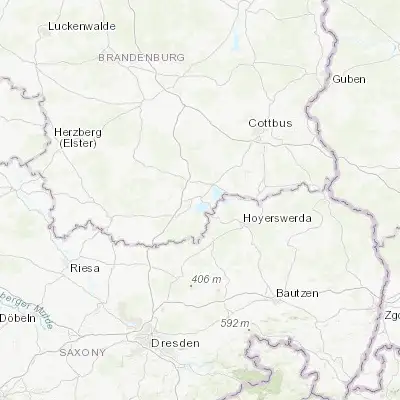 Map showing location of Senftenberg (51.525170, 14.001640)