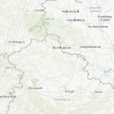 Map showing location of Sondershausen (51.369730, 10.870110)