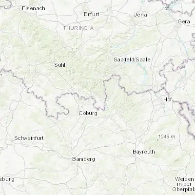 Map showing location of Sonneberg (50.359200, 11.174630)
