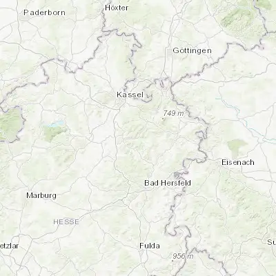 Map showing location of Spangenberg (51.116440, 9.662700)