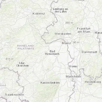 Map showing location of Sprendlingen (49.866670, 7.983330)