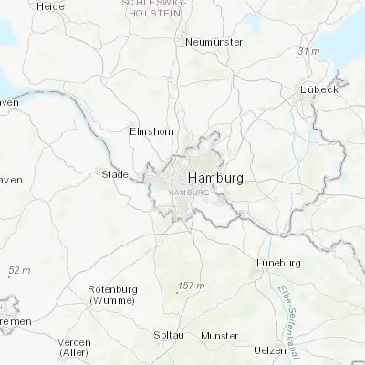 Map showing location of St. Pauli (53.557000, 9.964000)