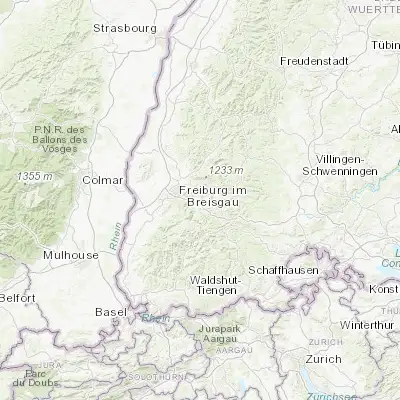 Map showing location of Stegen (47.983330, 7.966670)
