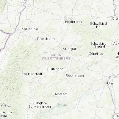 Map showing location of Steinenbronn (48.666670, 9.116670)