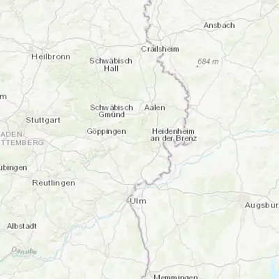 Map showing location of Steinheim am Albuch (48.690900, 10.063820)