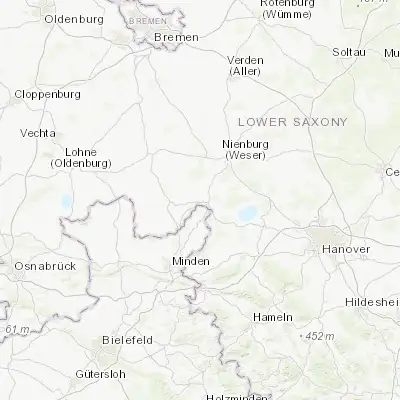 Map showing location of Stolzenau (52.516670, 9.066670)