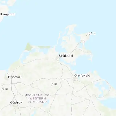 Map showing location of Stralsund (54.309110, 13.081800)