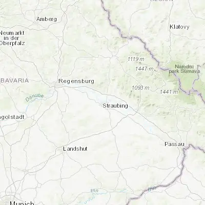 Map showing location of Straubing (48.881260, 12.573850)