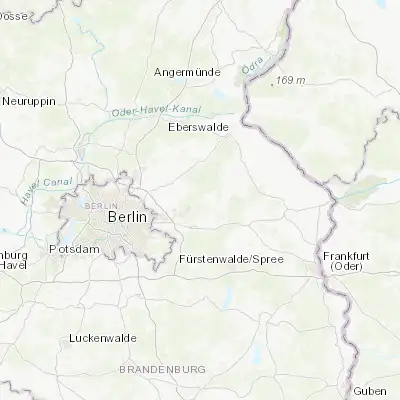 Map showing location of Strausberg (52.578590, 13.887410)