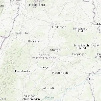 Map showing location of Stuttgart (48.782320, 9.177020)