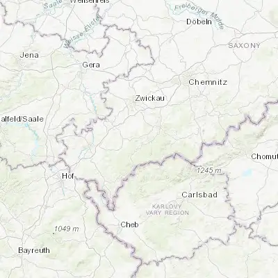 Map showing location of Stützengrün (50.533330, 12.533330)