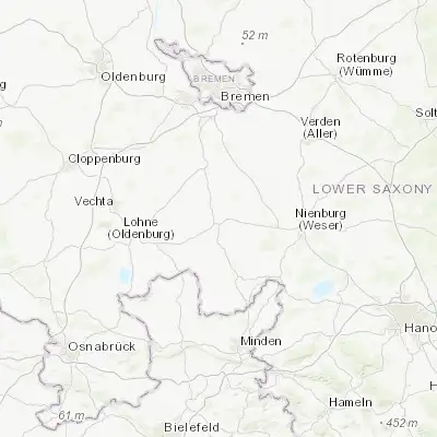 Map showing location of Sulingen (52.683730, 8.809490)
