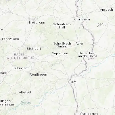 Map showing location of Süßen (48.679340, 9.755340)