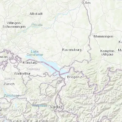 Map showing location of Tettnang (47.668570, 9.591320)
