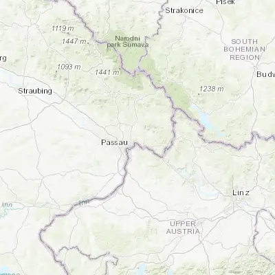 Map showing location of Thyrnau (48.616670, 13.533330)