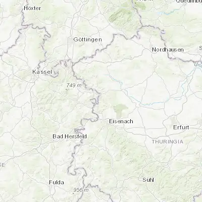 Map showing location of Treffurt (51.136910, 10.233610)