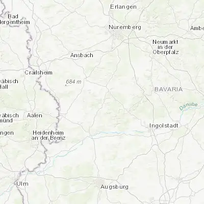 Map showing location of Treuchtlingen (48.954730, 10.908330)