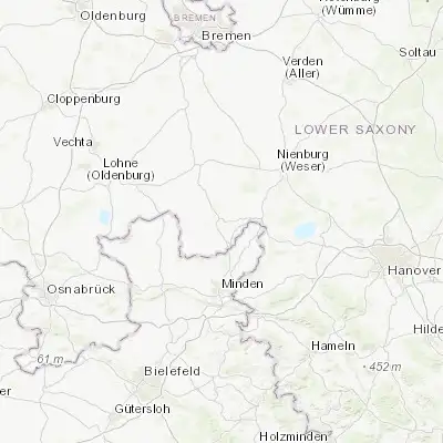 Map showing location of Uchte (52.499750, 8.909280)