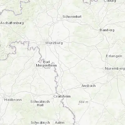 Map showing location of Uffenheim (49.544150, 10.232860)