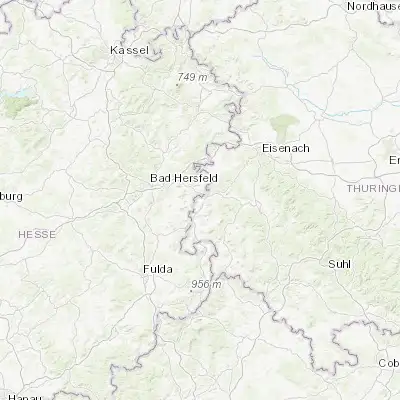 Map showing location of Unterbreizbach (50.816670, 9.983330)