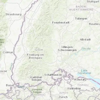 Map showing location of Unterkirnach (48.079460, 8.365750)