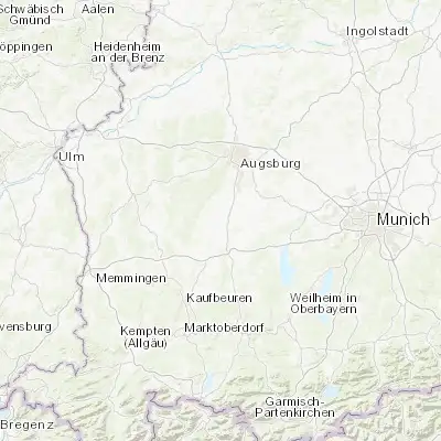 Map showing location of Untermeitingen (48.160820, 10.806940)
