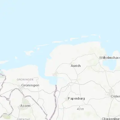 Map showing location of Upgant-Schott (53.516670, 7.283330)