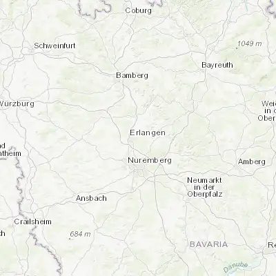 Map showing location of Uttenreuth (49.596750, 11.072160)