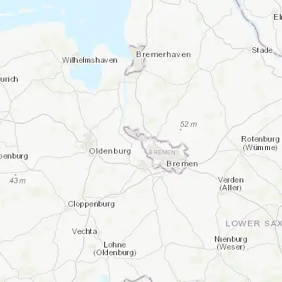 Map showing location of Vegesack (53.166670, 8.616670)