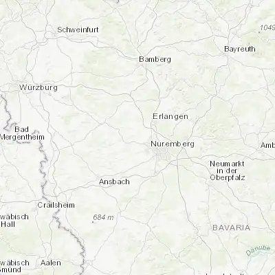 Map showing location of Veitsbronn (49.512390, 10.887970)