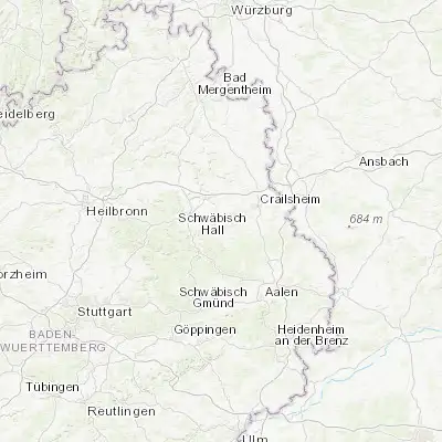 Map showing location of Vellberg (49.084300, 9.879140)