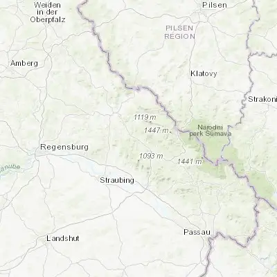 Map showing location of Viechtach (49.080010, 12.885660)