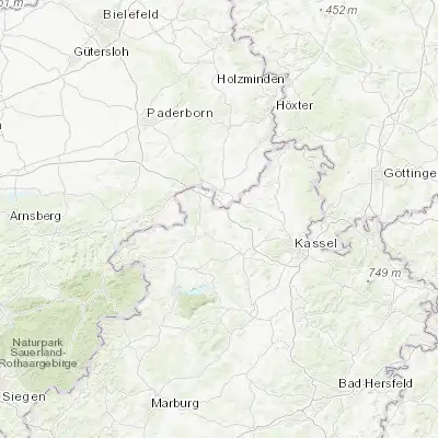 Map showing location of Volkmarsen (51.408950, 9.118140)