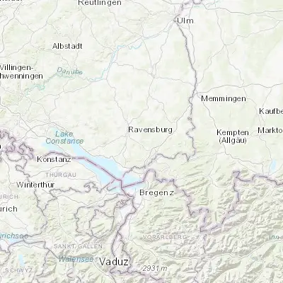 Map showing location of Waldburg (47.747780, 9.721900)