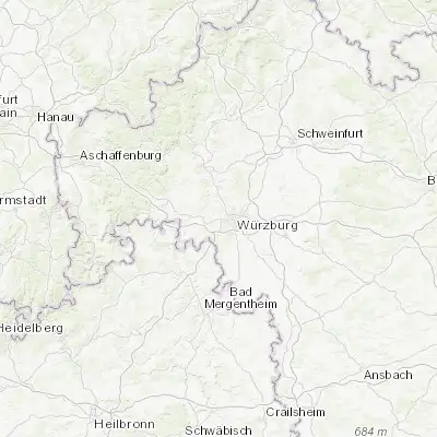 Map showing location of Waldbüttelbrunn (49.788330, 9.846670)