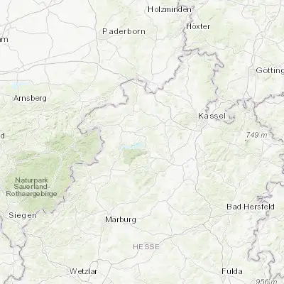 Map showing location of Waldeck (51.206180, 9.062860)